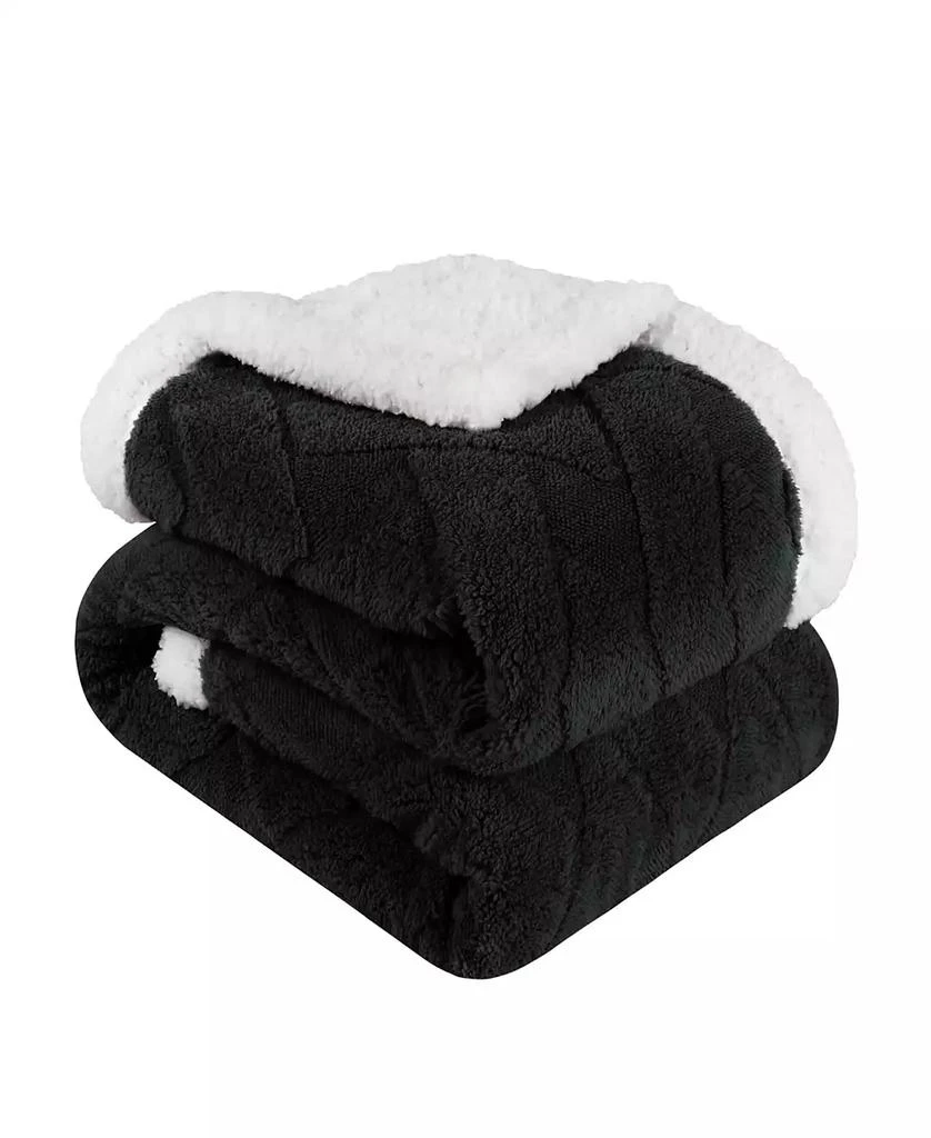 商品Superior|Jacquard Lattice Reversible Fleece Plush Sherpa Blanket,价格¥259,第1张图片