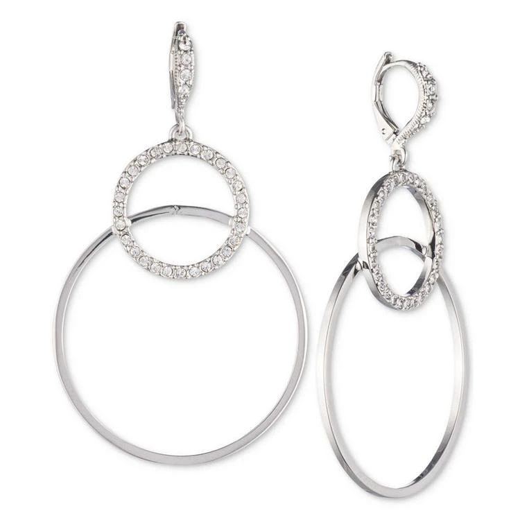 商品Givenchy|Silver-Tone Crystal Double-Hoop Drop Earrings,价格¥135,第1张图片