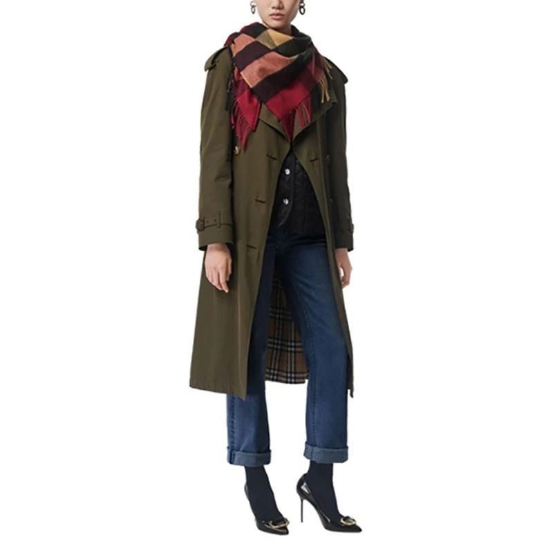 Burberry 巴宝莉 女士红色格纹羊绒围巾 8007912-红色 商品