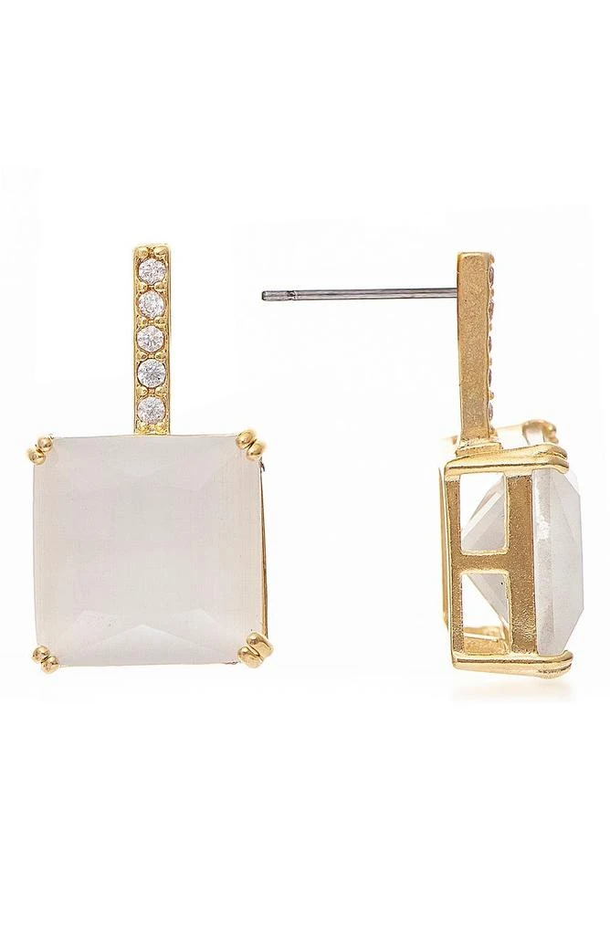 商品Rivka Friedman|18K Yellow Gold Plated White Cat's Eye Crystal Cubic Zirconia Earrings,价格¥824,第1张图片
