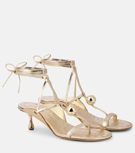 商品Jimmy Choo|Zyra 50 metallic leather sandals,价格¥9600,第1张图片