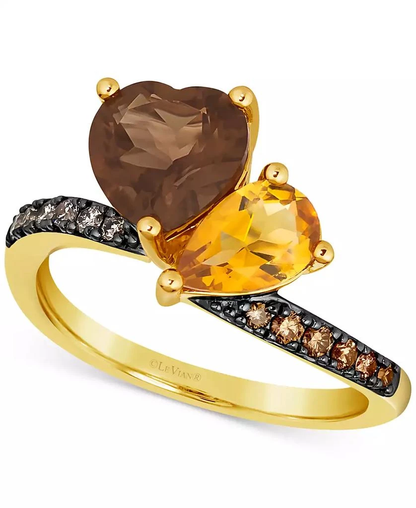 商品Le Vian|Multi-Gemstone (2-1/4 ct. t.w.) & Diamond (1/5 ct. t.w.) Two Stone Ring in 14k Gold,价格¥7832,第1张图片