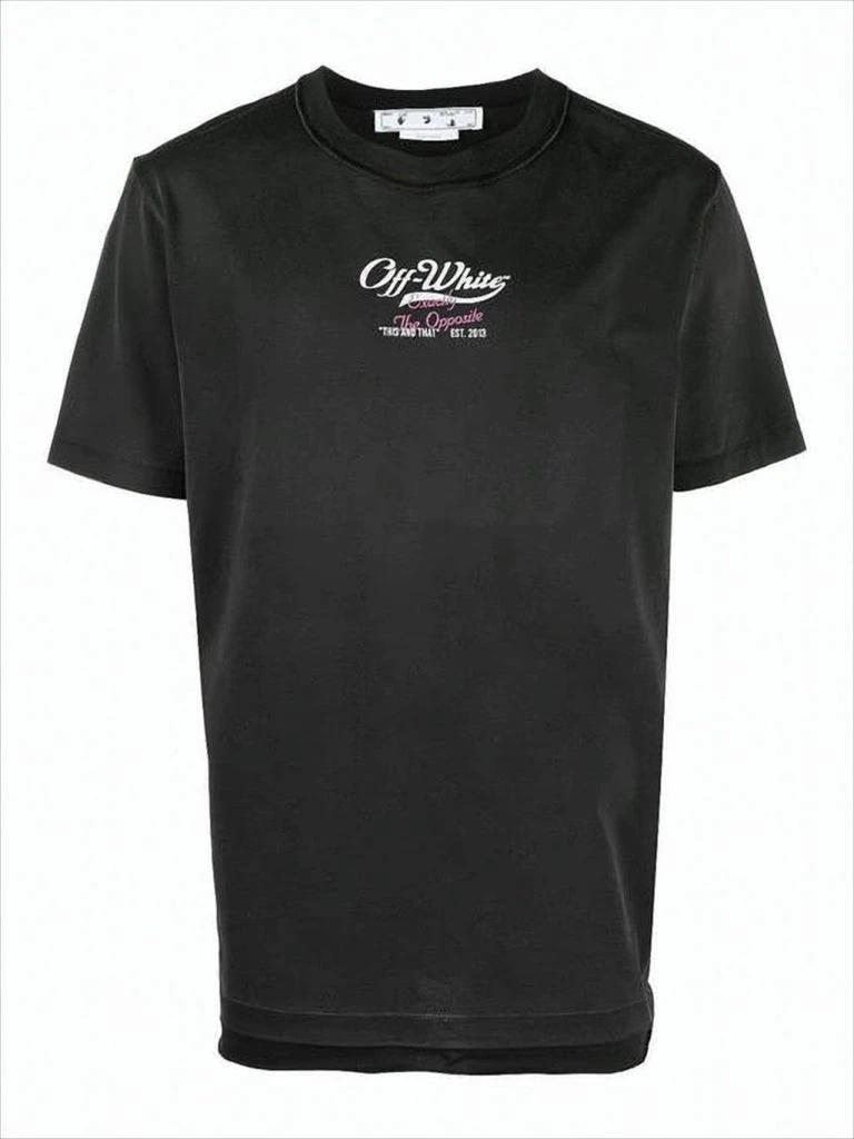 商品Off-White|Relaxed-Fit Black Cotton T-Shirt With Logo Print,价格¥2822,第1张图片