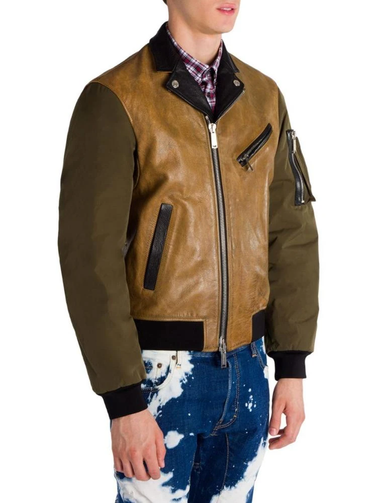 商品DSQUARED2|Colorblock Leather Jacket,价格¥5488,第3张图片详细描述