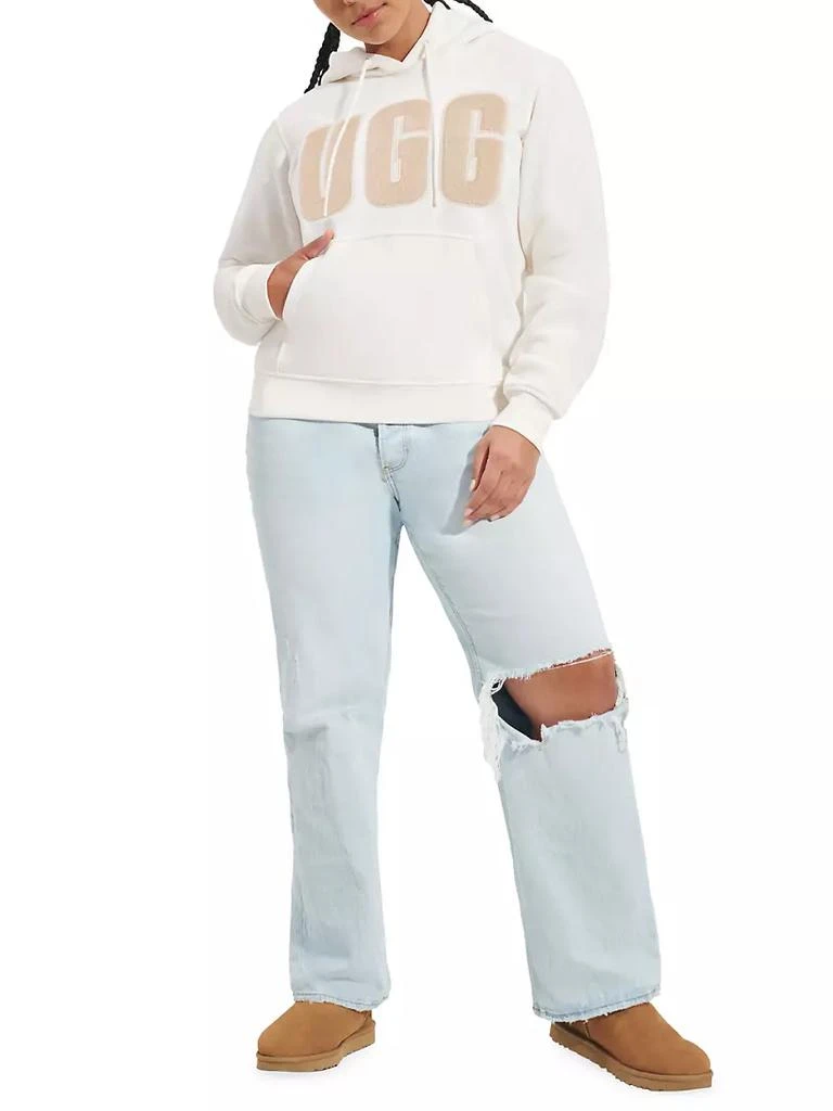 商品UGG|Rey Fuzzy Logo Cotton-Blend Hoodie,价格¥740,第4张图片详细描述