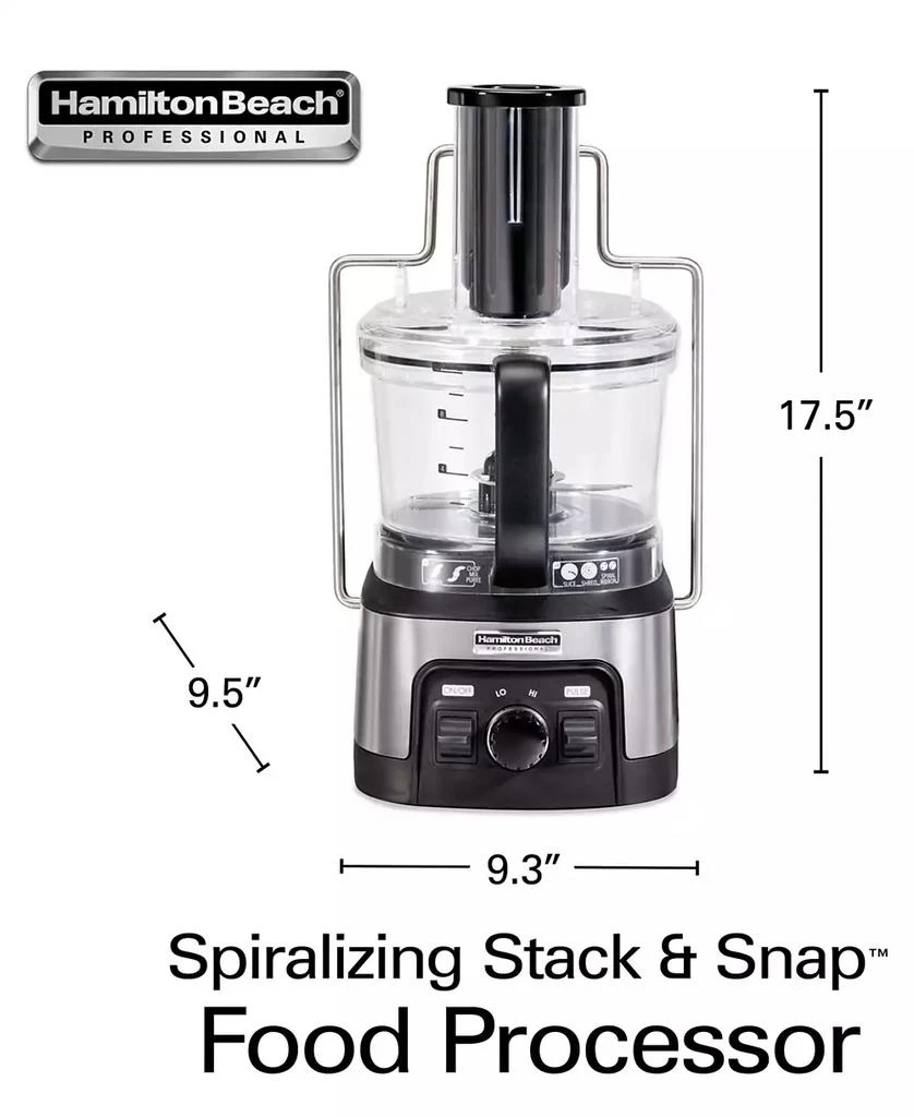 商品Hamilton Beach|Professional Spiralizing Stack & Snap Food Processor,价格¥1137,第2张图片详细描述