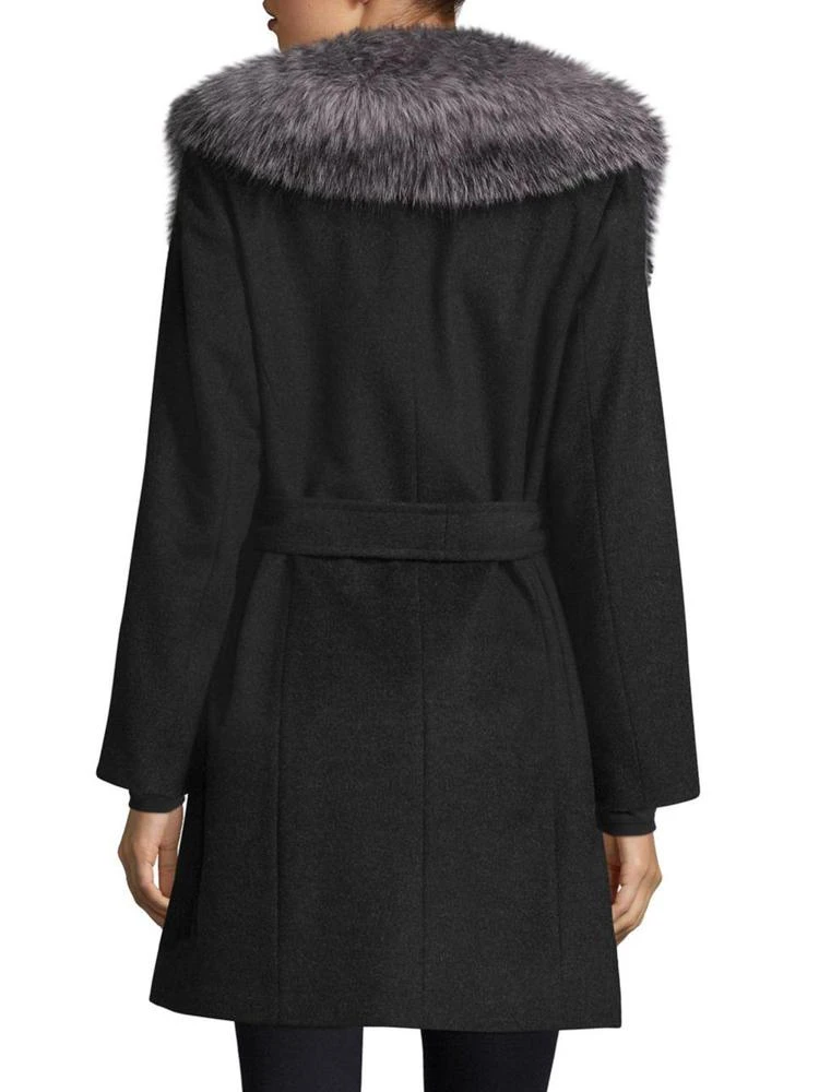 商品Sofia Cashmere|Oversize Fox Fur Collar Wrap Coat,价格¥5385,第2张图片详细描述