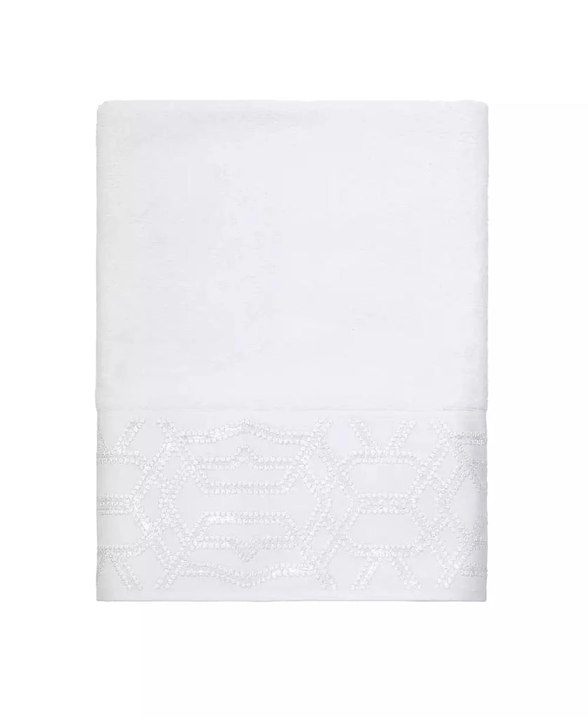 商品Avanti|Serafina Geometric Embroidered Fingertip Towel, 11" x 18",价格¥60,第1张图片