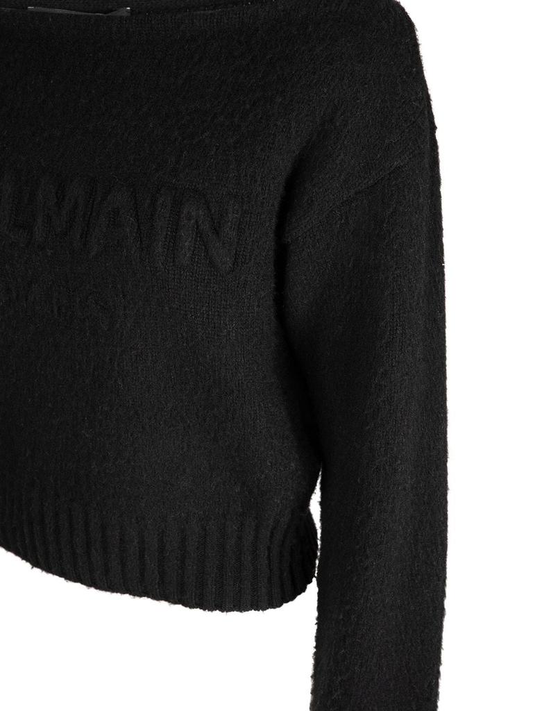 Logo Wool Blend Knit Off-shoulder Jumper商品第3张图片规格展示