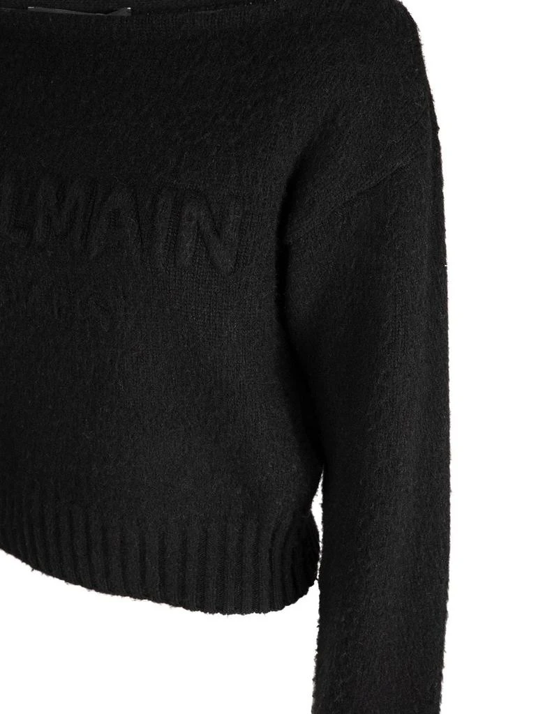 商品Balmain|Logo Wool Blend Knit Off-shoulder Jumper,价格¥7102,第1张图片详细描述