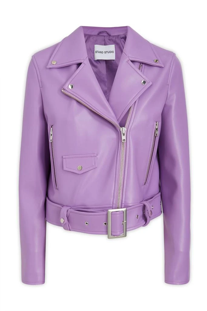 商品STAND STUDIO|STAND STUDIO LILAC POLYURETHANE BLEND ESME JACKET,价格¥1454,第1张图片