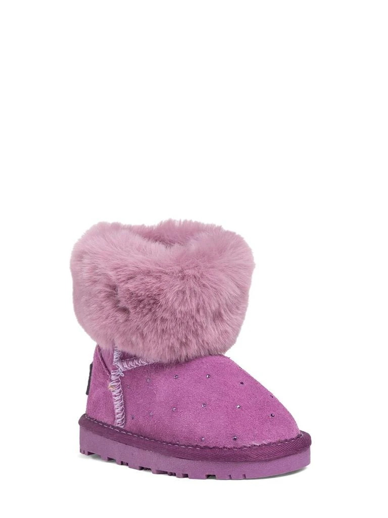商品MONNALISA|Embellished Leather & Faux Fur Boots,价格¥1435,第1张图片详�细描述