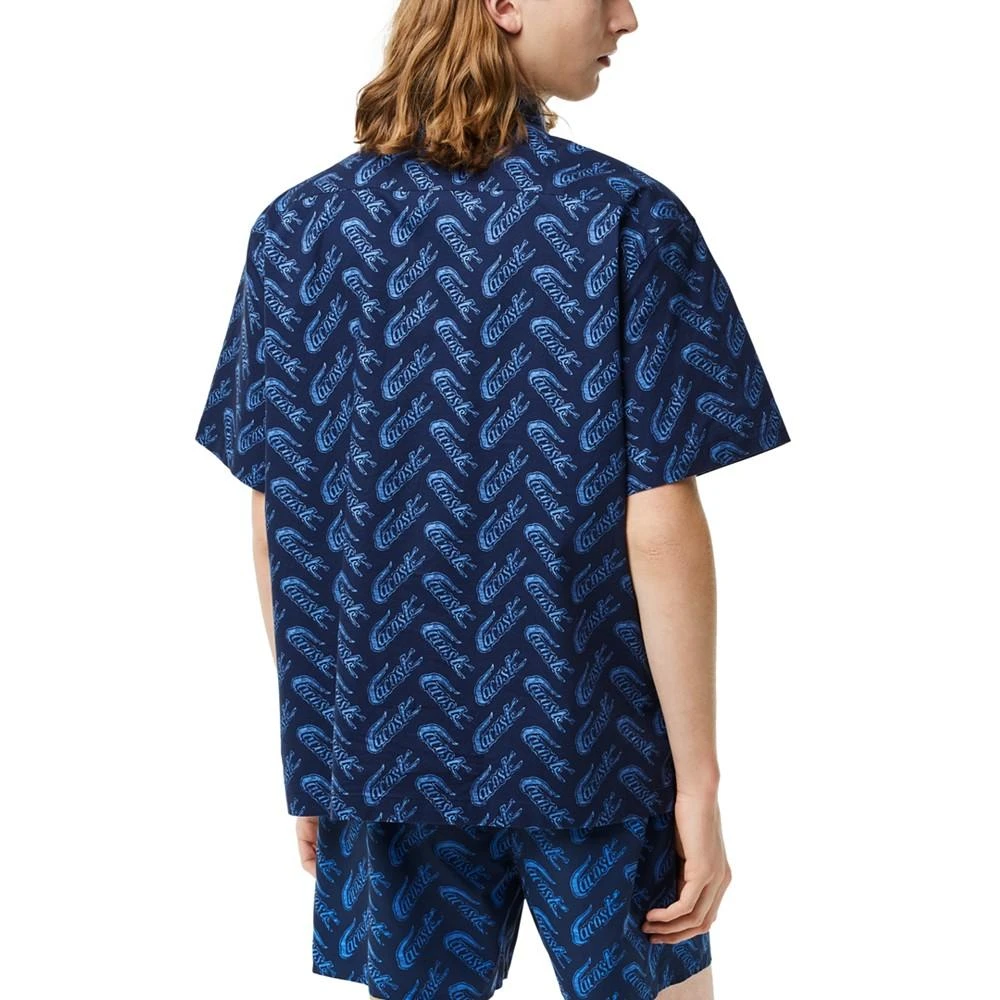 商品Lacoste|Men's Relaxed Fit Crocodile Pattern Shirt,价格¥384,第2张图片详细描述