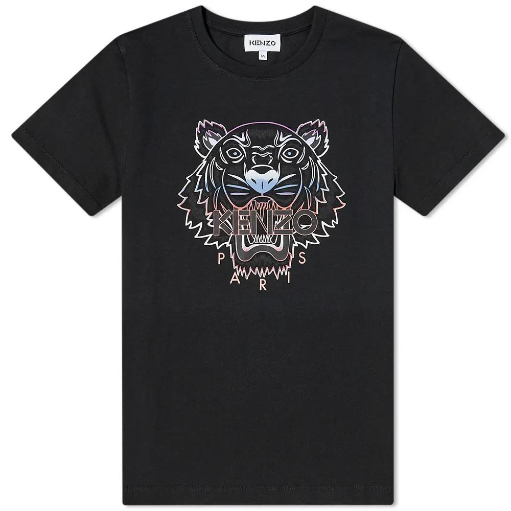 Kenzo Ladies Black Gradient Tiger Classic Tee, Size X-Small商品第1张图片规格展示