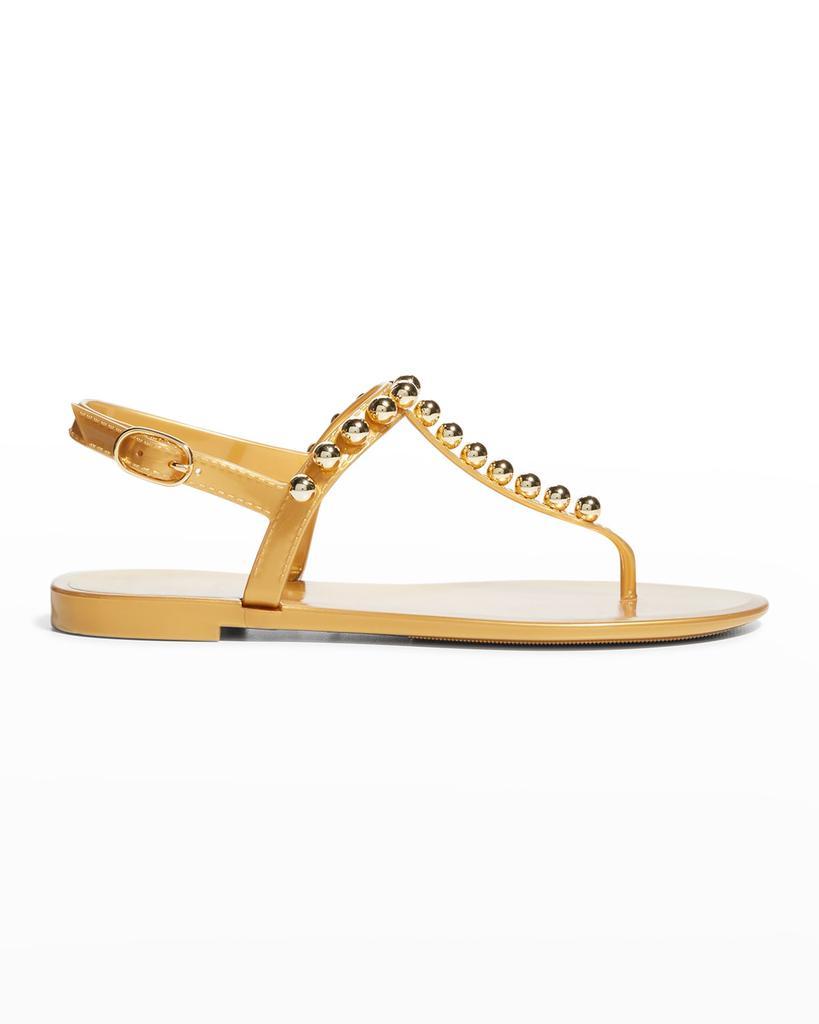 商品Stuart Weitzman|Goldie Jelly Stud Thong Sandals,价格¥436,第1张图片