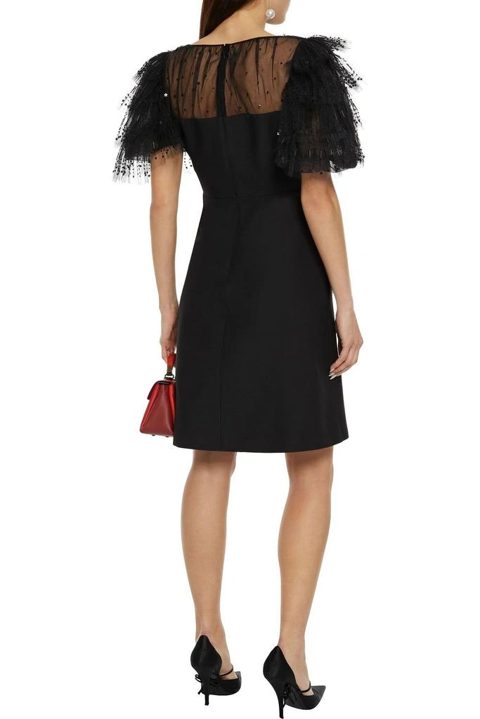 商品Valentino|Embellished tulle-paneled wool and silk-blend crepe dress,价格¥7228,第1张图片