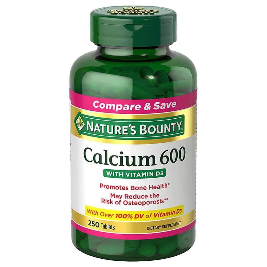 商品Nature's Bounty|Calcium 600 with Vitamin D3, Tablets,价格¥125,第1张图片