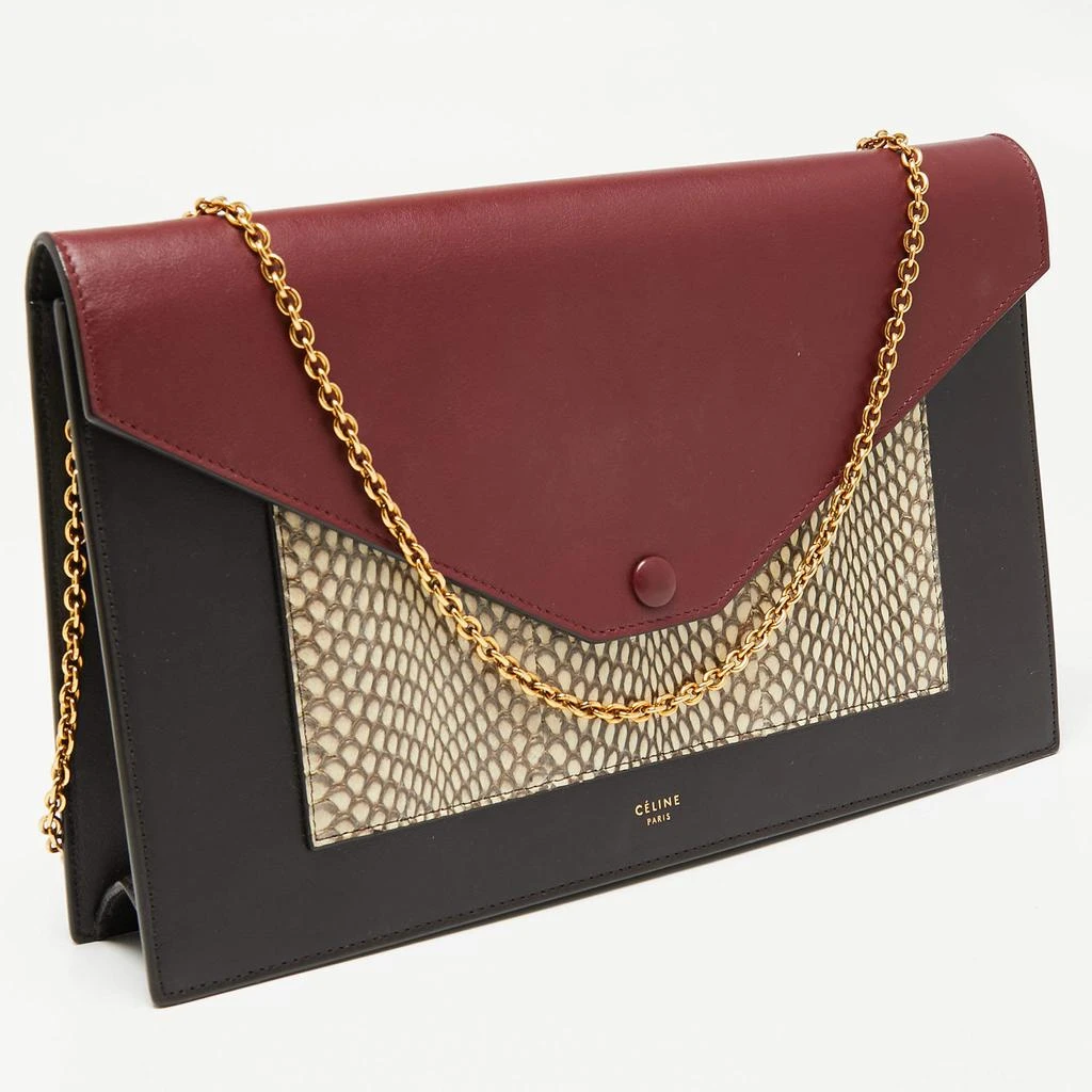 商品[二手商品] Celine|Celine Multicolor Leather and Snakeskin Pocket Envelope Shoulder Bag,价格¥1978,第3张图片详细描述