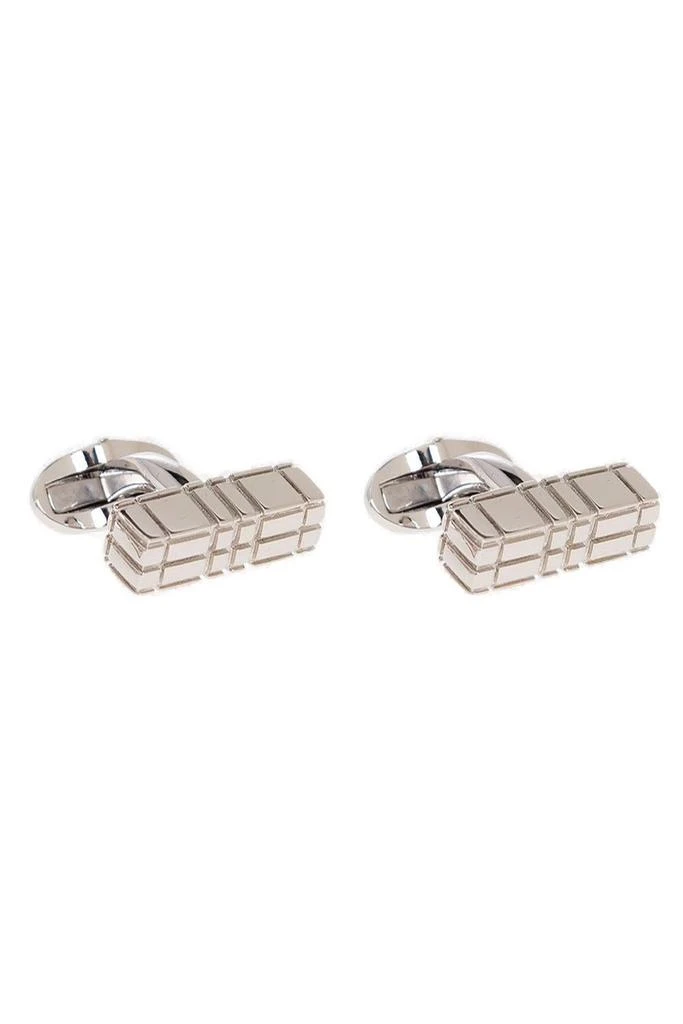商品Burberry|Burberry Checked Logo Engraved Cufflinks,价格¥1866,第1张图片