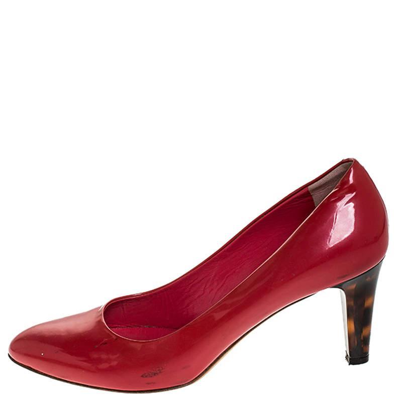 商品[二手商品] Bally|Bally Pink Patent Leather Round Toe Pumps Size 41,价格¥782,第4张图片详细描述