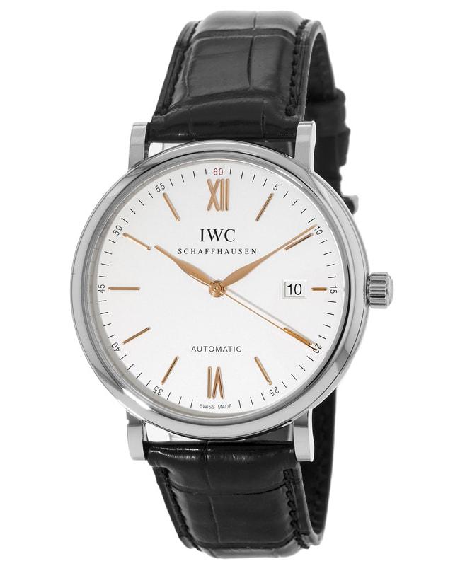 IWC Portofino Automatic Silver Dial Black Leather Strap Men's Watch IW356517商品第1张图片规格展示