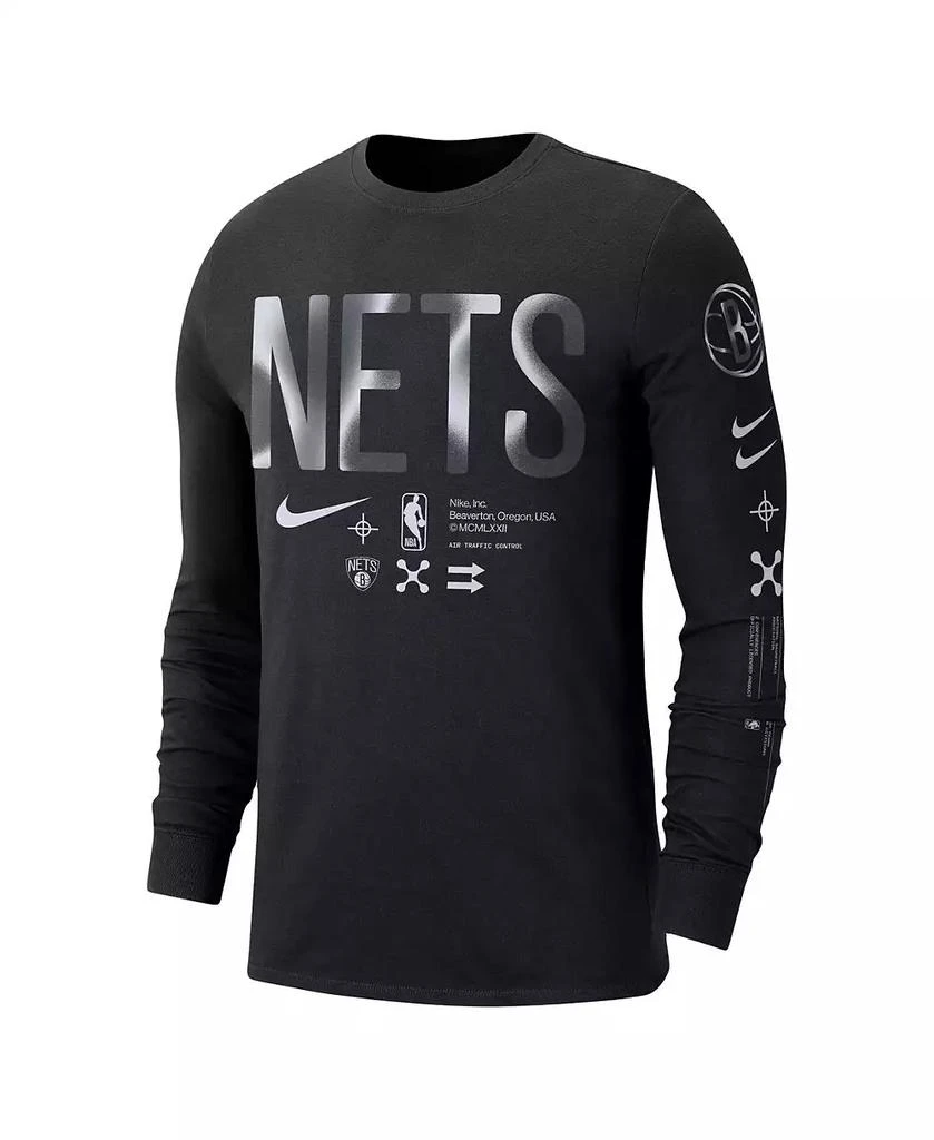 商品NIKE|Men's Black Brooklyn Nets Essential Air Traffic Control Long Sleeve T-shirt,价格¥247,第2张图片详细描述