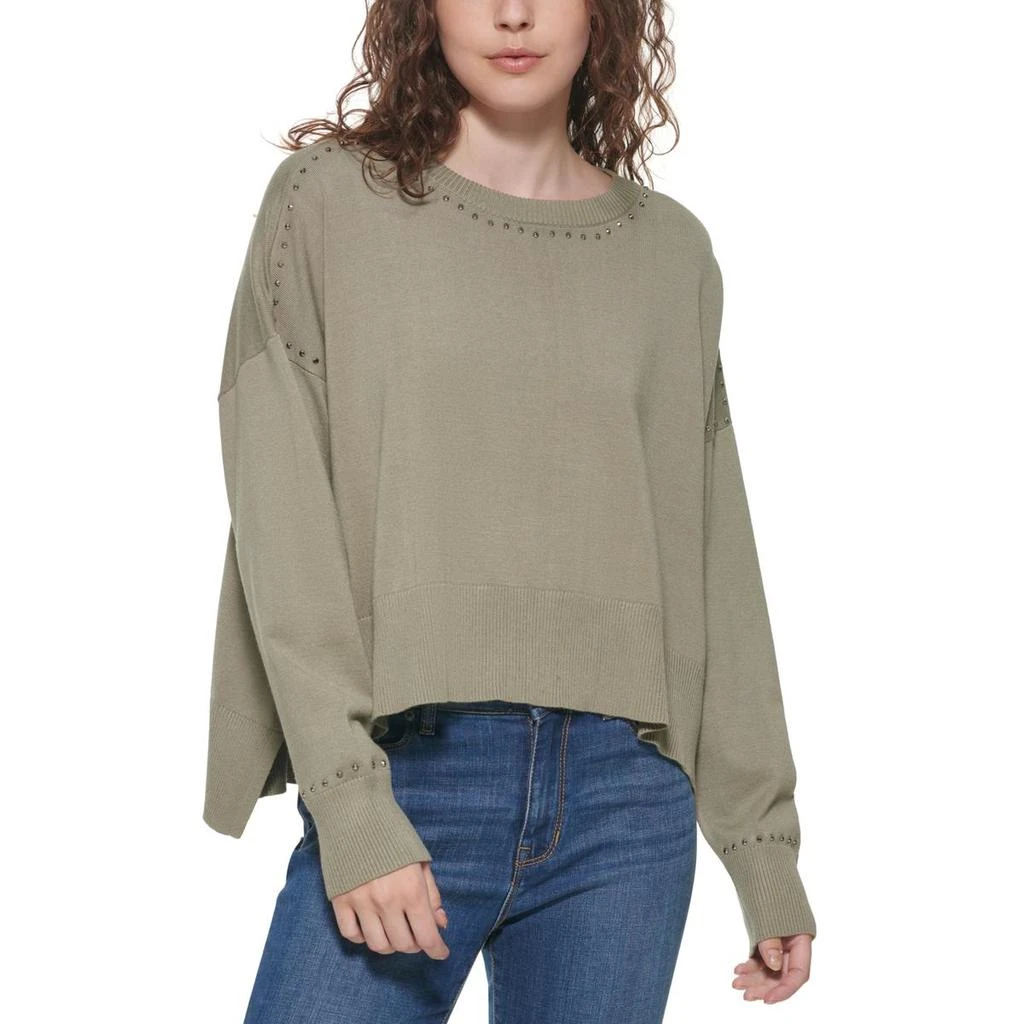 商品DKNY|DKNY Womens Studded Crew Neck Pullover Sweater,价格¥90-¥308,第2张图片详细描述