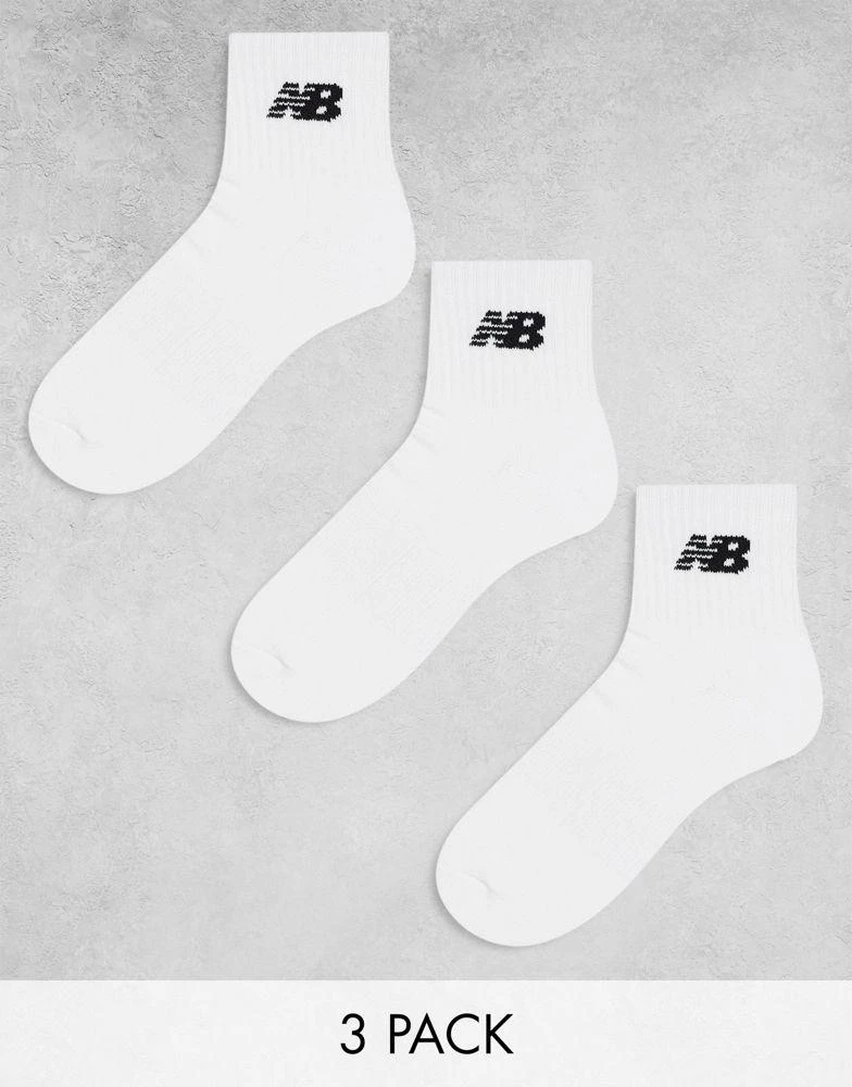 商品New Balance|New Balance logo mid sock 3 pack in white,价格¥127,第1张图片