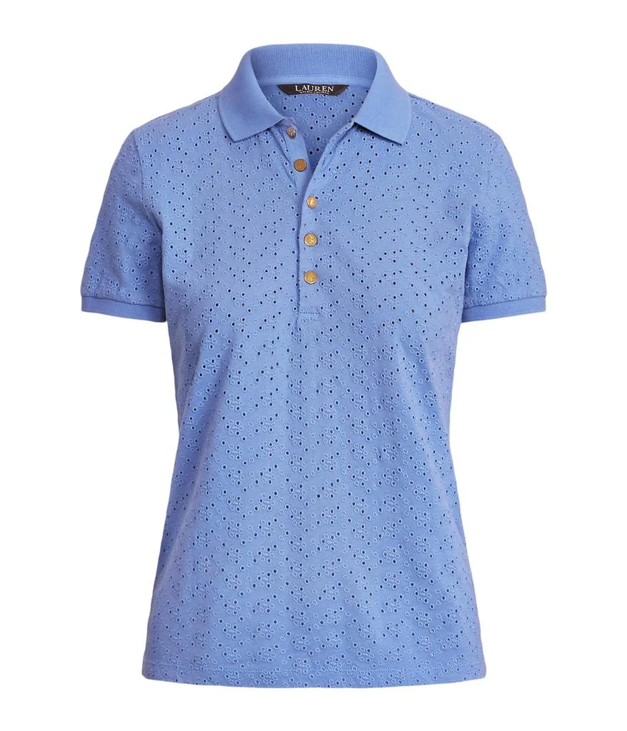 商品Ralph Lauren|Petite Eyelet Jersey Polo Shirt,价格¥490,第5张图片详细描述