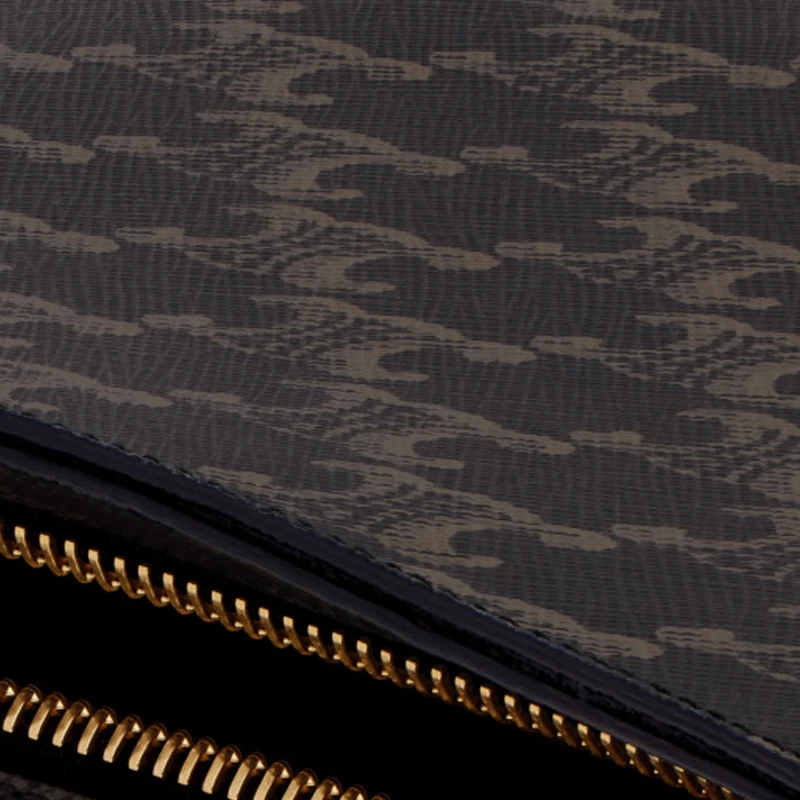 商品[国内直发] Celine|赛琳 Croque 老花满印拉链开合 牛皮革 手提单肩包 中号 女款 黄褐色,价格¥8488,第5张图片详细描述