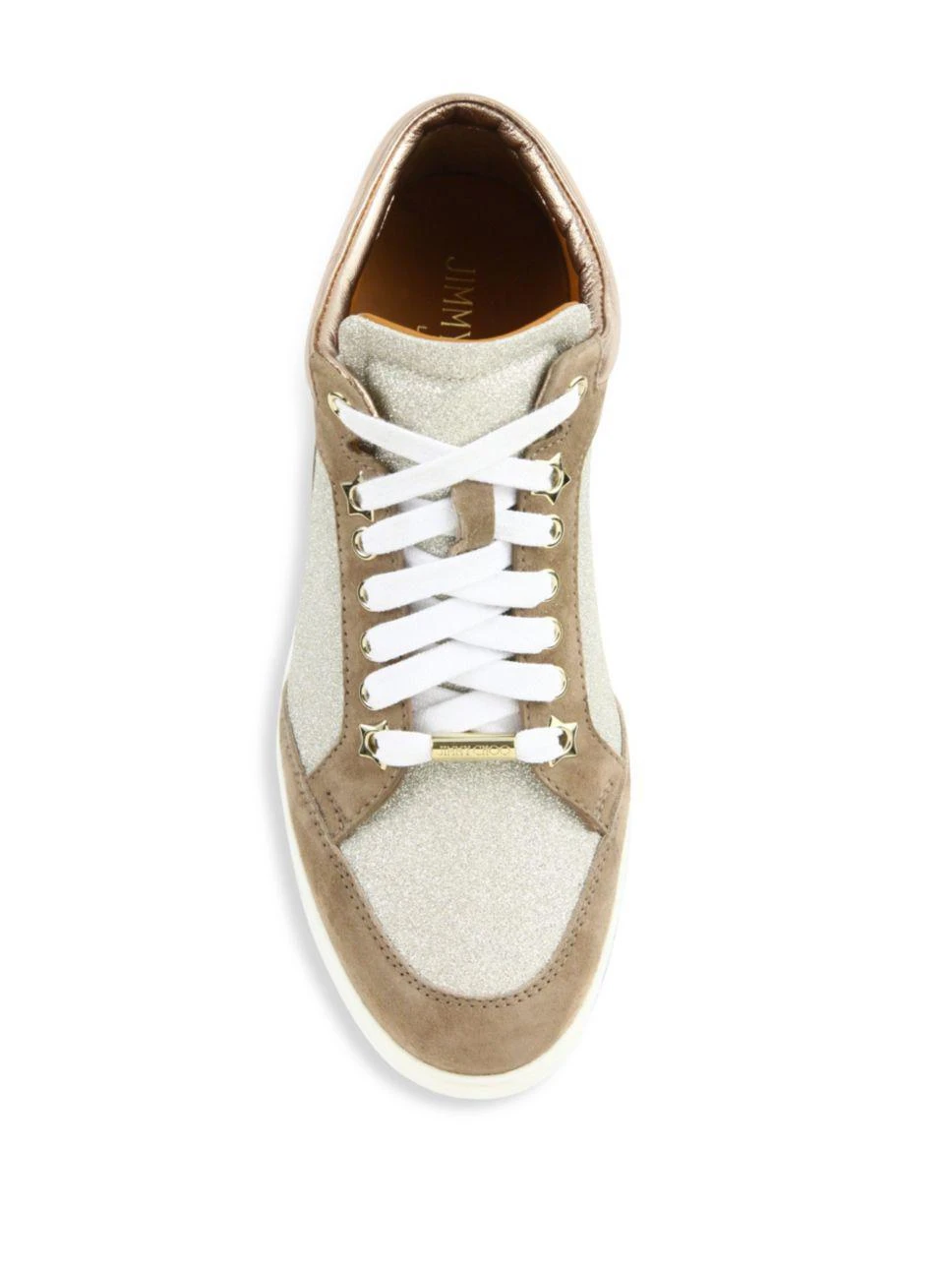 商品Jimmy Choo|Miami Suede & Glitter Sneakers,价格¥1649,第4张图片详细描述