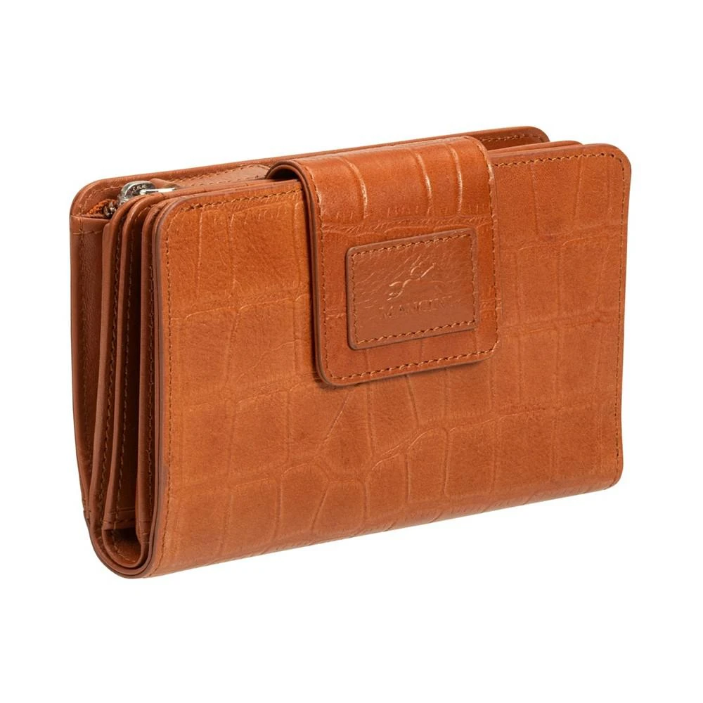 商品Mancini Leather Goods|Women's Croco Collection RFID Secure Mini Clutch Wallet,价格¥698,第2张图片详细描述
