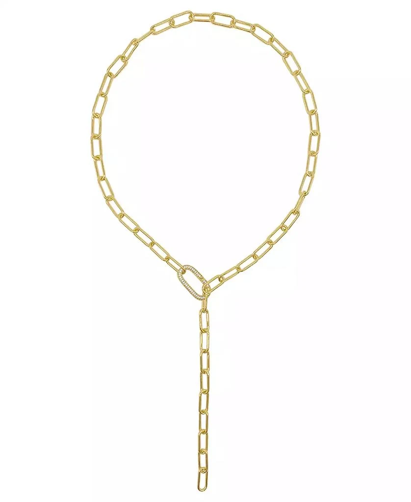 商品ADORNIA|Women's 14K Gold-Tone Plated Y-Shaped Lariat Crystal Lock Necklace,价格¥165,第1张图片