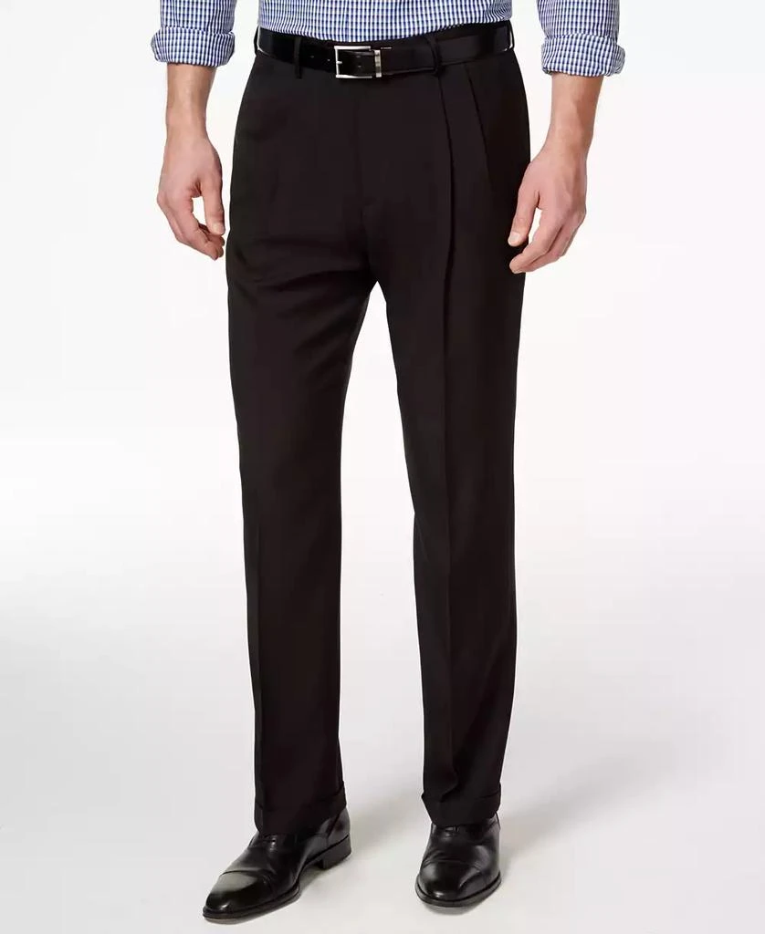 商品Haggar|Men's ECLO Stria Classic Fit Pleated Hidden Expandable Waistband Dress Pants,价格¥380,第1张图片