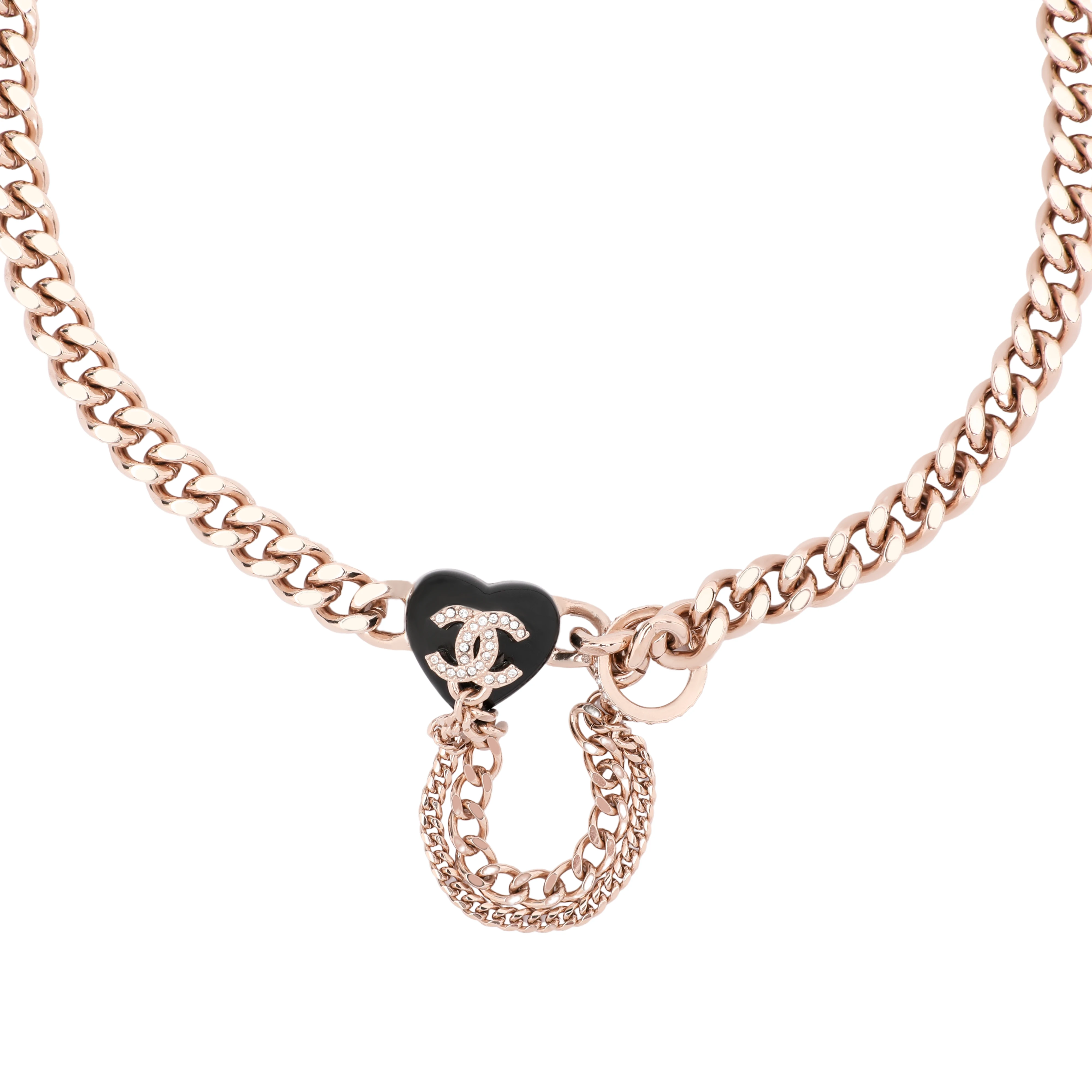 商品[国内直发] Chanel|香奈儿 粗链爱心吊坠 项链 女款 金色,价格¥10528,第3张图片详细描述