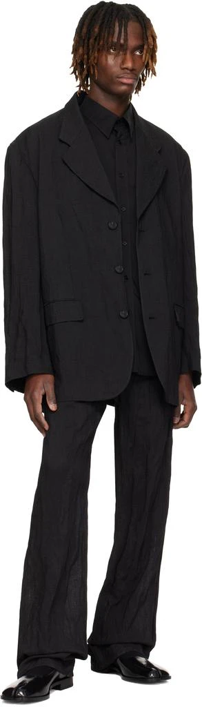商品MM6|Black Metallic Thread Trousers,价格¥3081,第4张图片详细描述