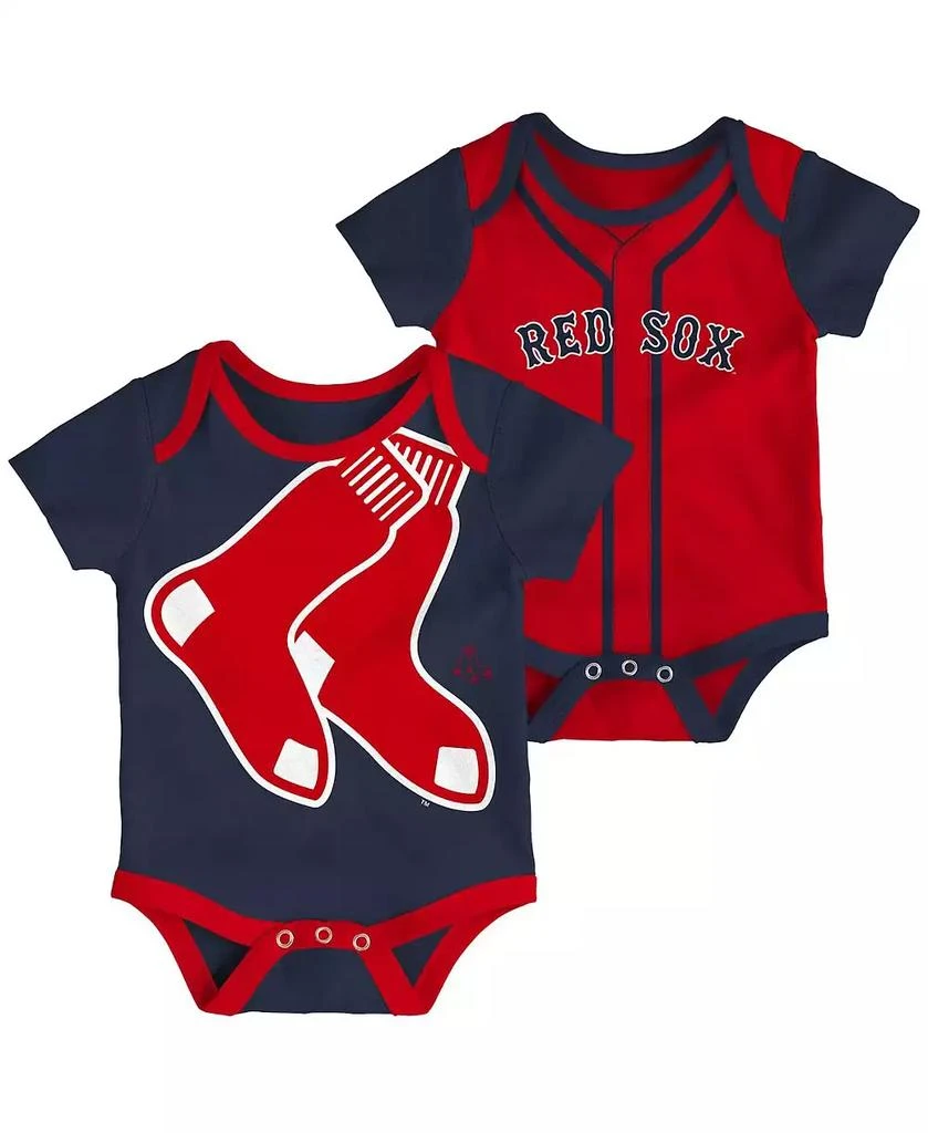 商品Outerstuff|Infant Boys and Girls Navy, Red Boston Red Sox Double 2-Pack Bodysuit Set,价格¥186,第1张图片