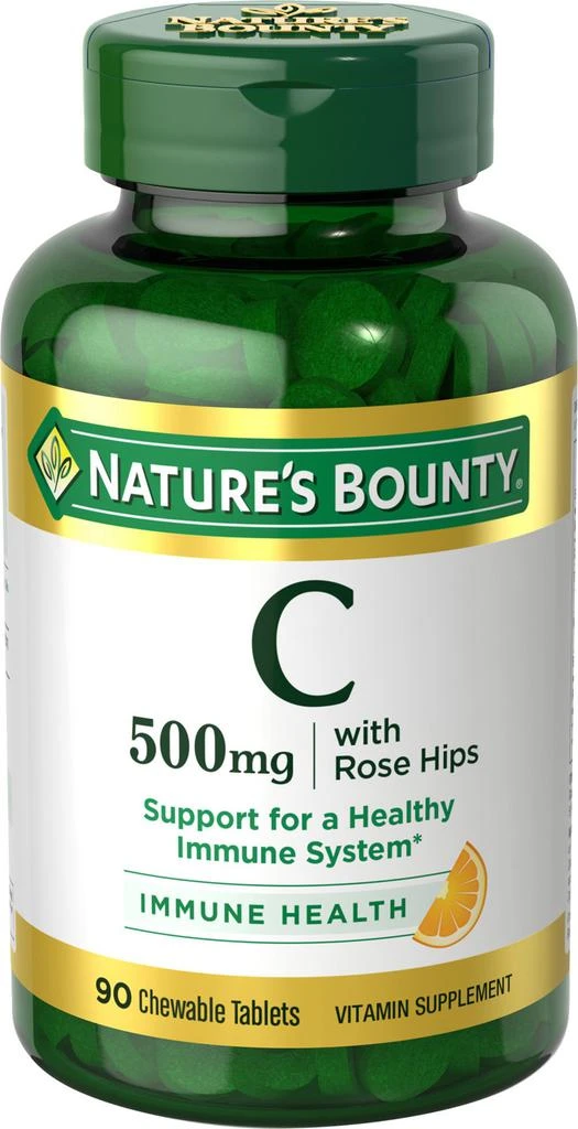 商品Nature's Bounty|Nature’s Bounty Chewable Vitamin C 500 mg,价格¥66,第1张图片