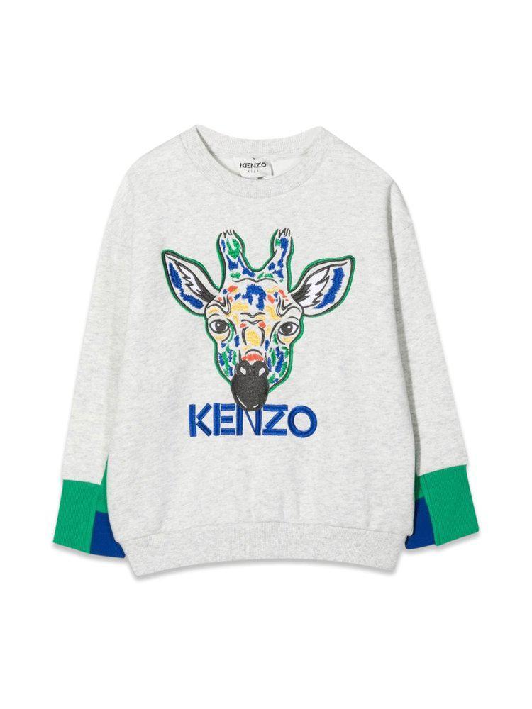 商品Kenzo|Kenzo Kids Logo Embroidered Crewneck Sweatshirt,价格¥561,第1张图片