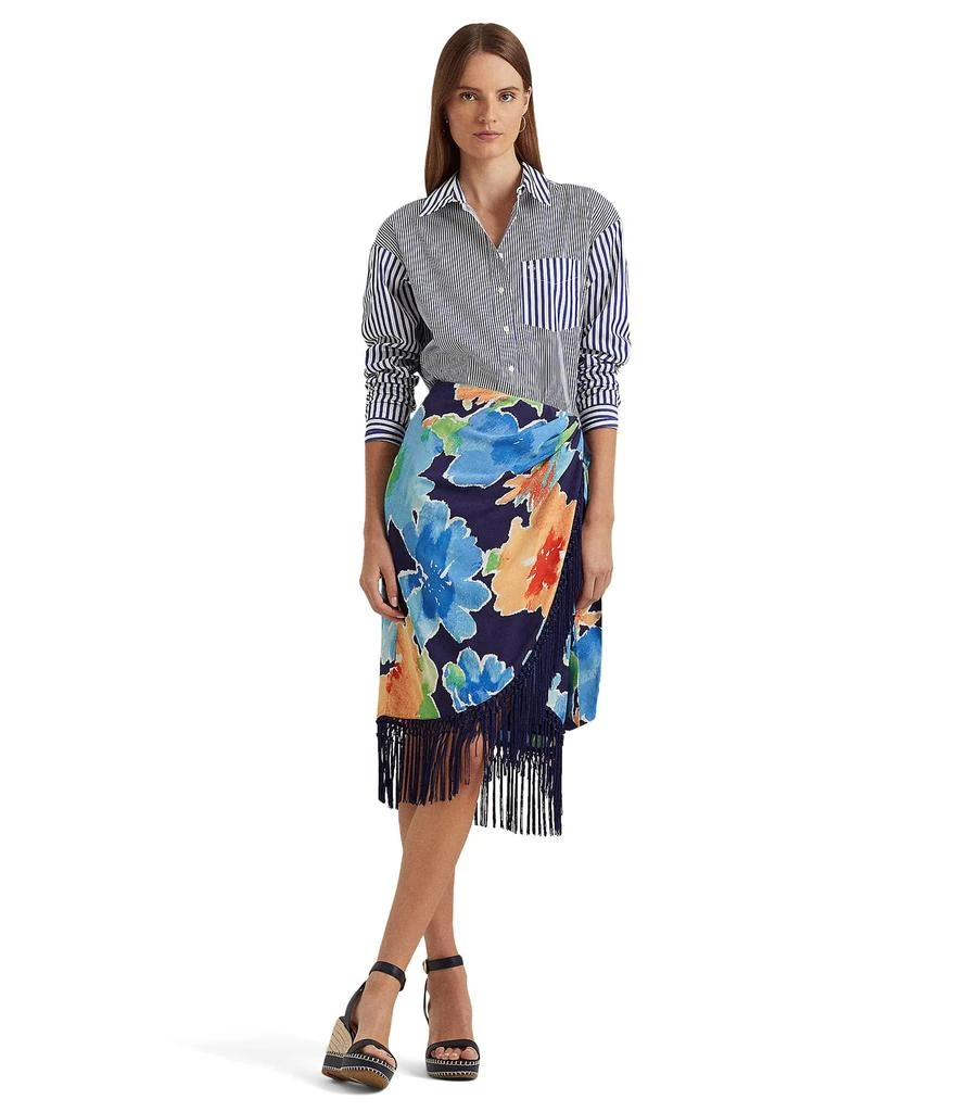 商品Ralph Lauren|Fringe-Trim Floral Crepe Skirt,价格¥1318,第4张图片详细描述