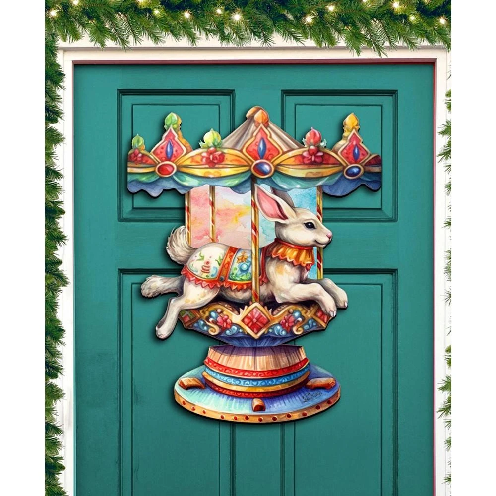商品Designocracy|Carousel Christmas Wooden Wall Decor Door Decor G. DeBrekht,价格¥1099,第3张图片详细描述