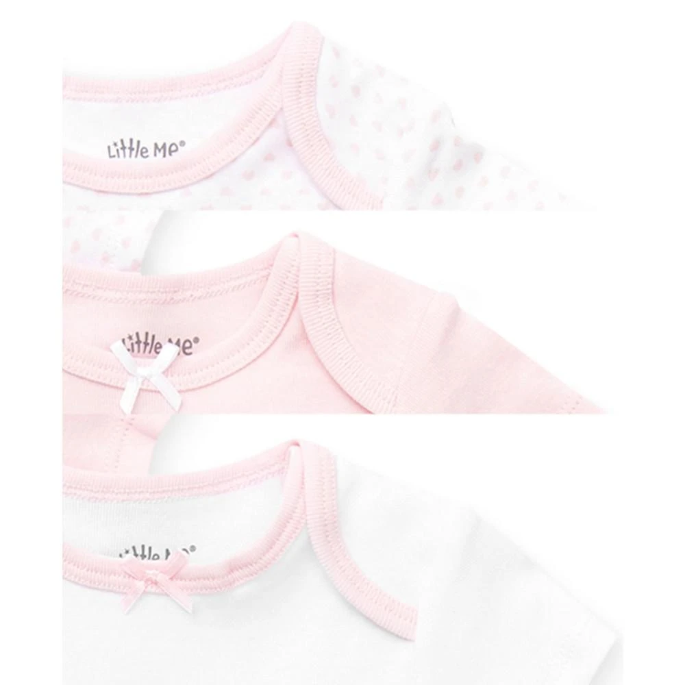 商品Little Me|Baby Girls Short Sleeved Bodysuits, Pack of 3,价格¥98,第2张图片详细描述