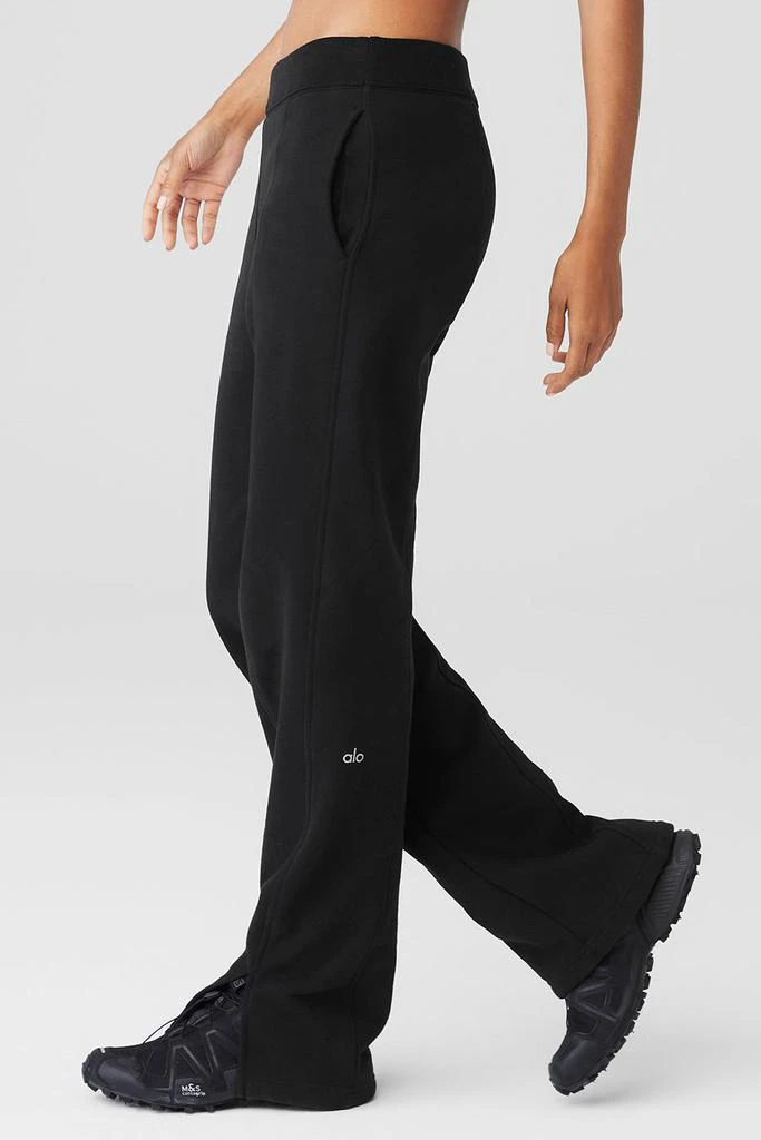 商品Alo|High-Waist Free Time Straight Leg Sweatpant - Black,价格¥959,第3张图片详细描述