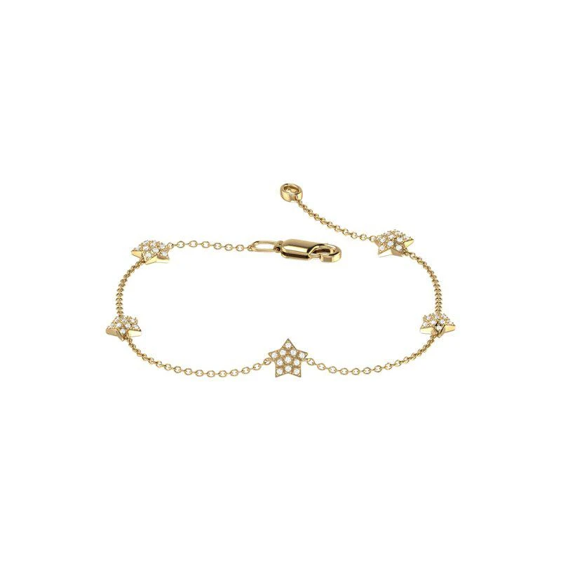 商品LuvMyJewelry|Starkissed Diamond Bracelet In 14K Yellow Gold Vermeil On Sterling Silver,价格¥2786,第1张图片