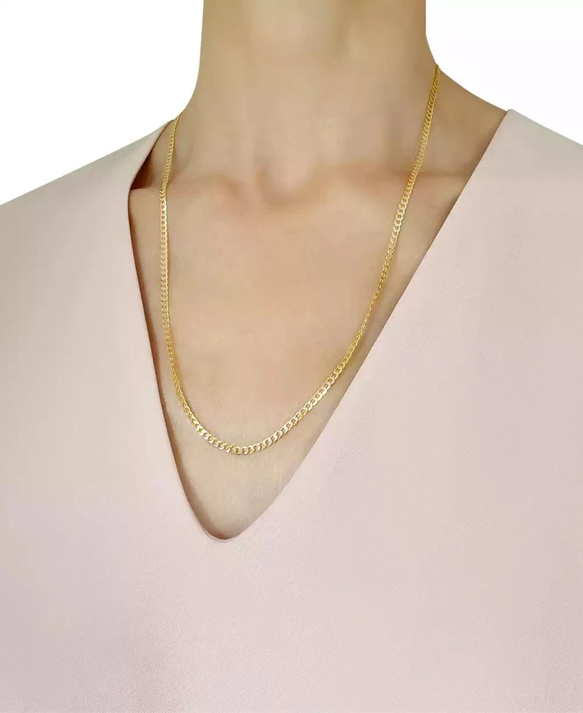 商品Italian Gold|26" Two-Tone Open Curb Link Chain Necklace (3-1/6mm) in Solid 14k Gold & White Gold,价格¥4487,第2张图片详细描述