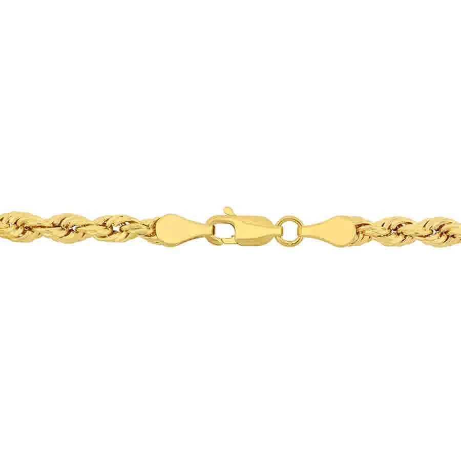 商品Amour|Men's Rope Chain Bracelet In 10K Yellow Gold (4 Mm/9 Inch),价格¥1485,第2张图片详细描述