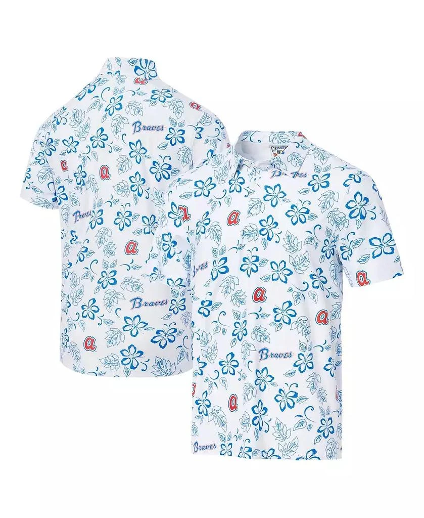 商品Reyn Spooner|Men's White Atlanta Braves Cooperstown Collection Performance Polo Shirt,价格¥743,第1张图片