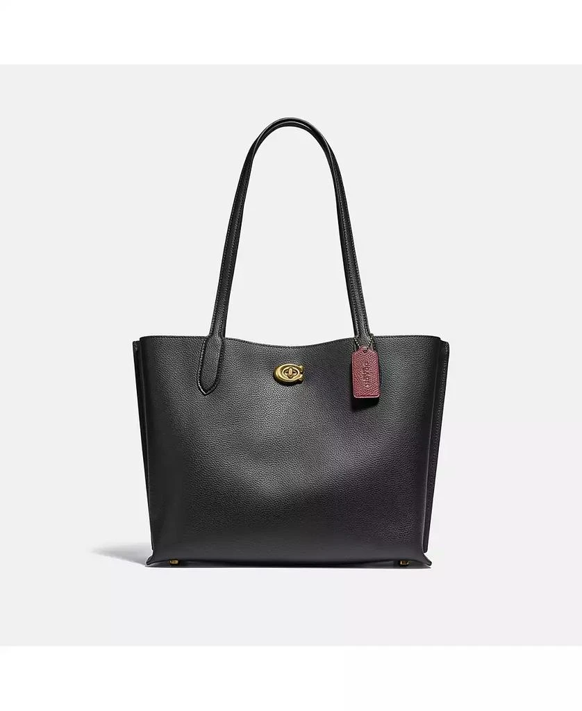 商品Coach|Polished Pebble Leather Willow Tote with Interior Zip Pocket,价格¥1563,第1张图片