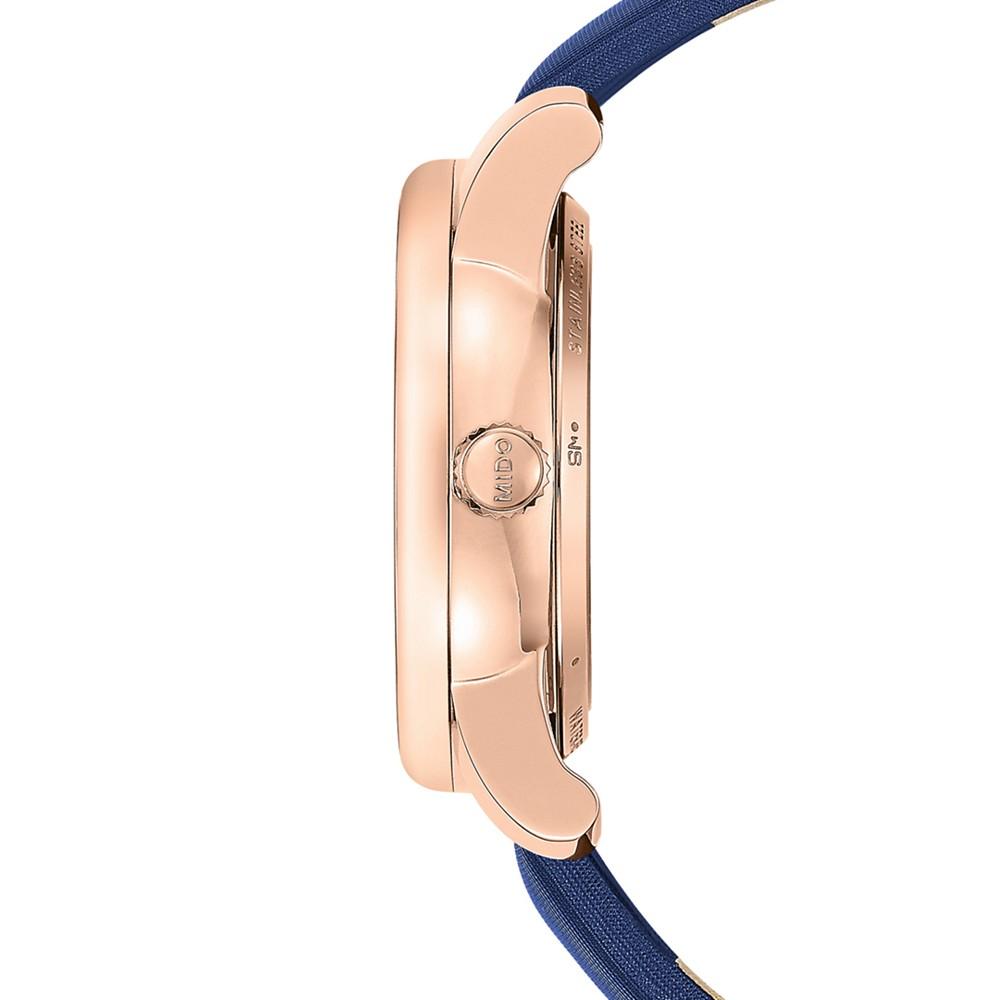 Women's Swiss Automatic Baroncelli Blue Fabric Strap Watch 33mm商品第2张图片规格展示