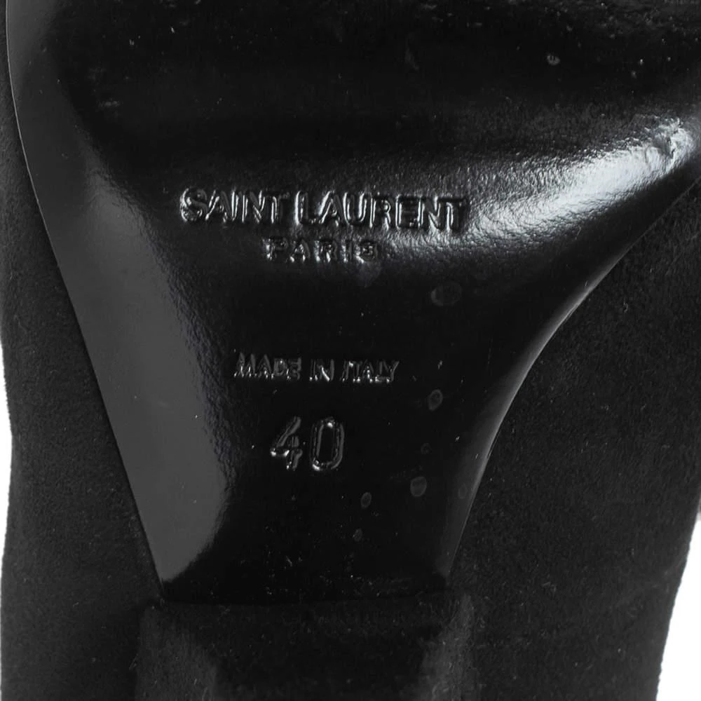 Saint Laurent Black Suede Platform Block Pumps Size 40 商品